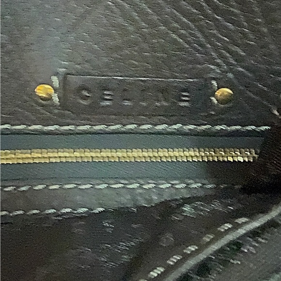 Celine shoulder Leather bag with gold-tone hardware and front buckle pocket - Picture 12 of 14